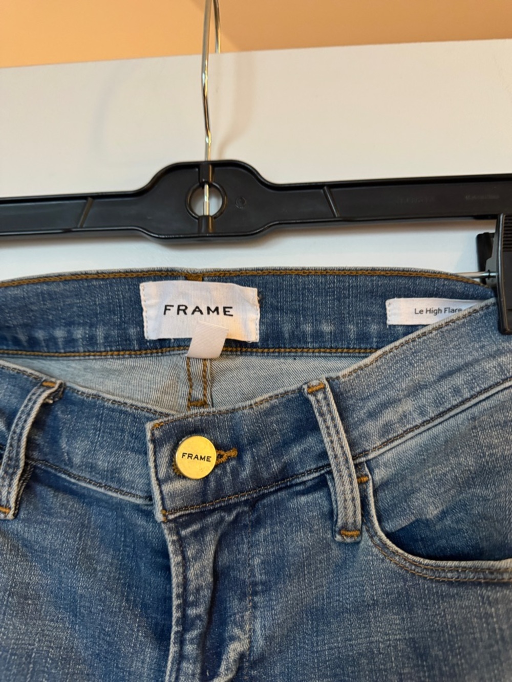 Frame Le High Denim Medium Blue Flare Jeans - Picture 3 of 8
